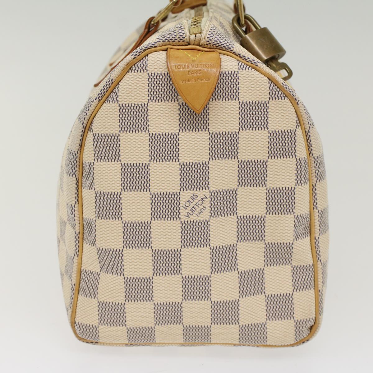 LOUIS VUITTON Damier Azur Speedy 25 Hand Bag N41534 LV Auth 48442