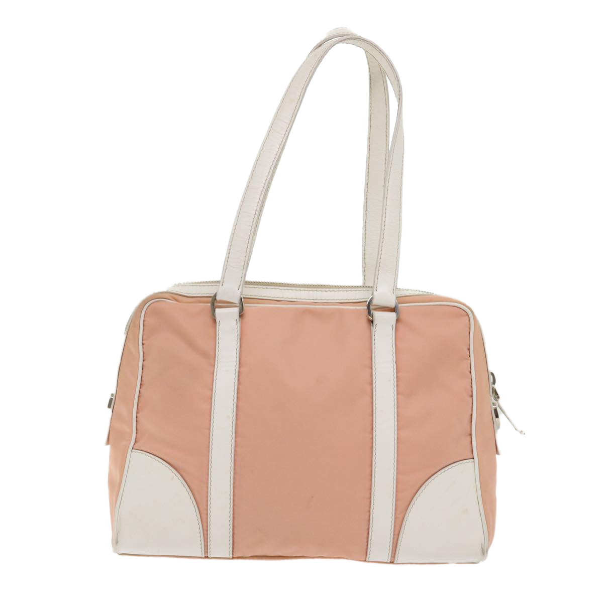 PRADA Hand Bag Nylon Leather Pink Auth 48453 - 0