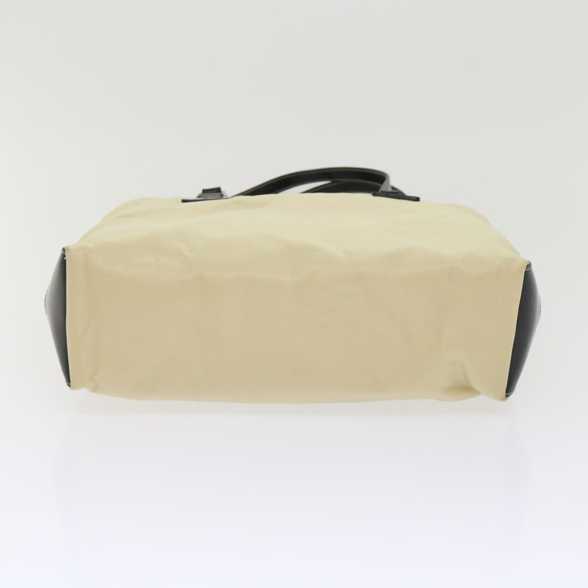 PRADA Tote Bag Nylon Cream Auth 48454