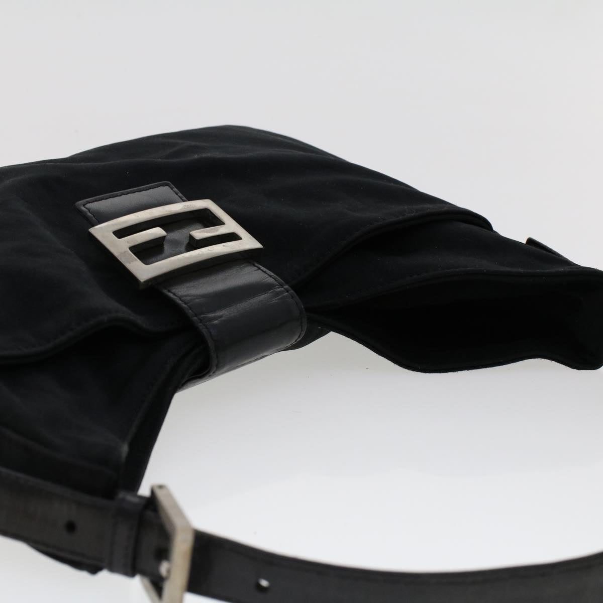 FENDI Shoulder Bag Nylon Black Auth 48463