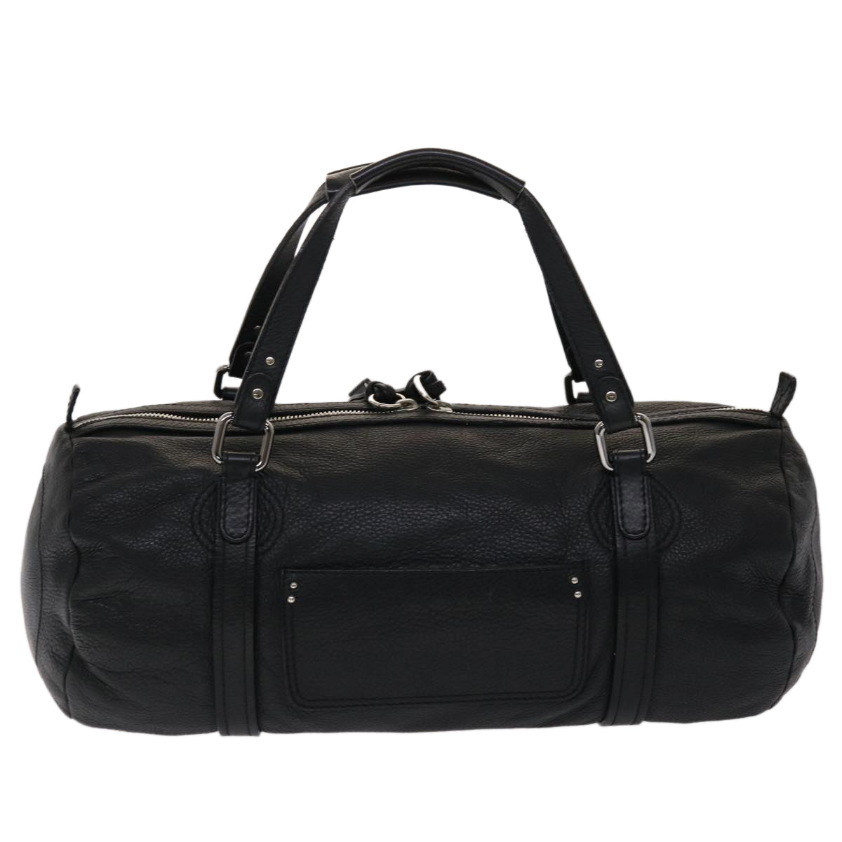 Chloe Mr Paddington Boston Bag Leather Black Auth 48467 - 0