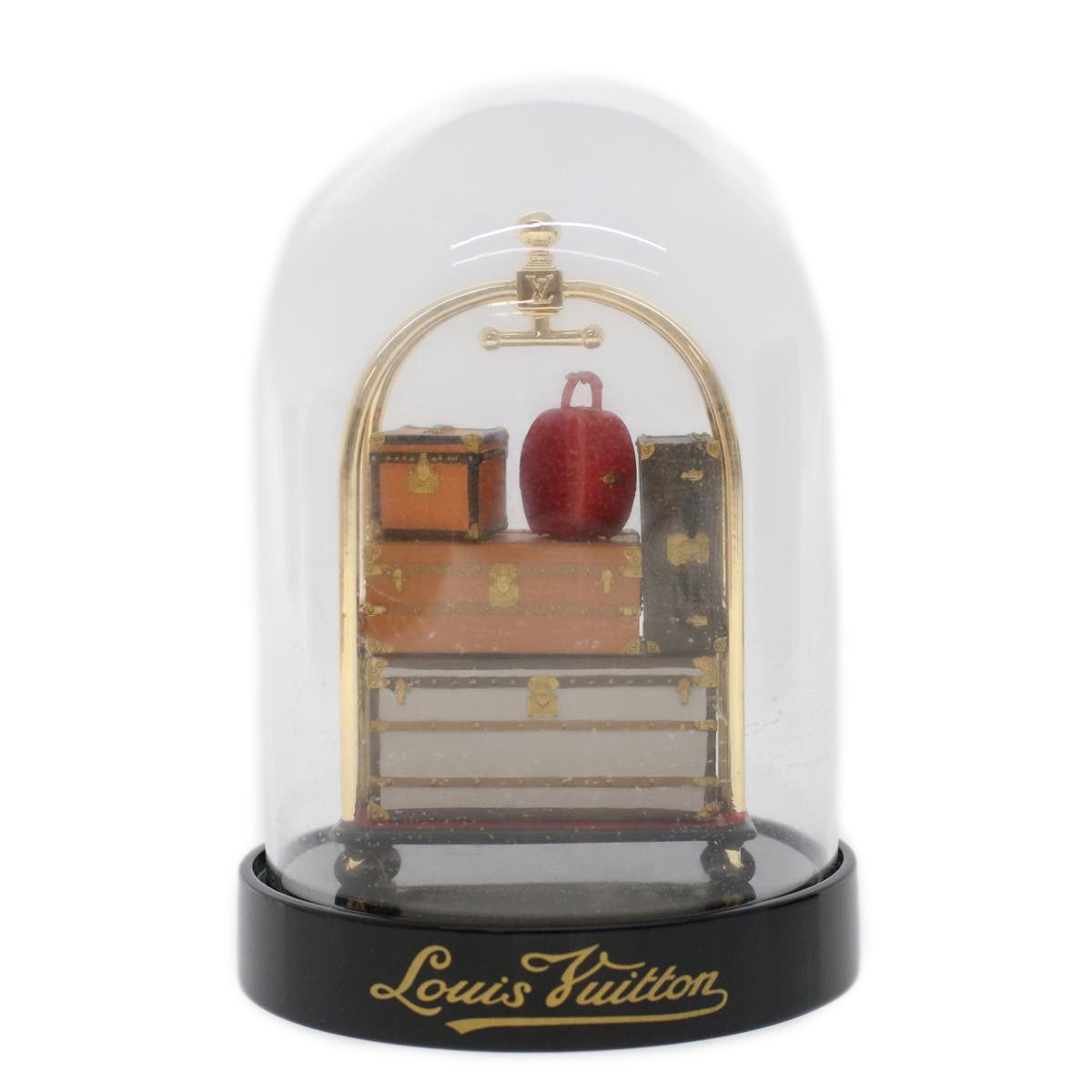 LOUIS VUITTON Baggage Cart Snow Globe Clear LV Auth 48470A