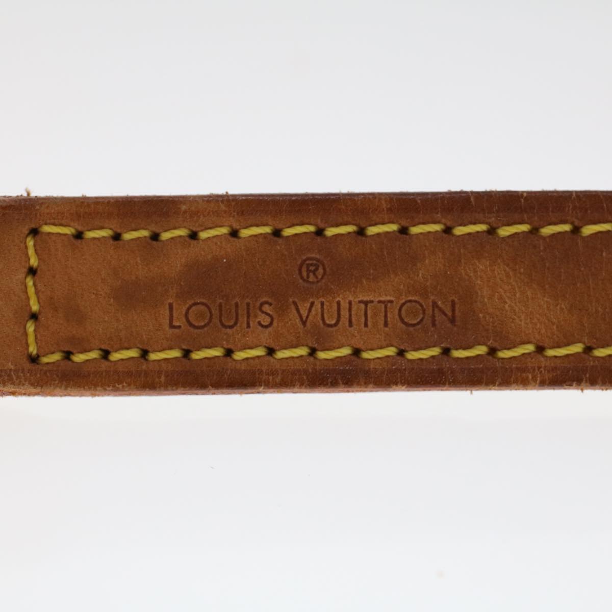 LOUIS VUITTON Shoulder Strap Leather 36.2"" Beige LV Auth 48476
