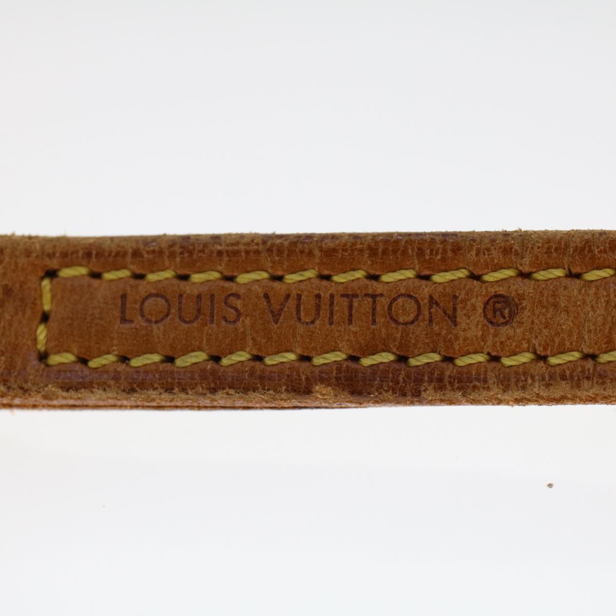 LOUIS VUITTON Shoulder Strap Leather 46.1"" Beige LV Auth 48478