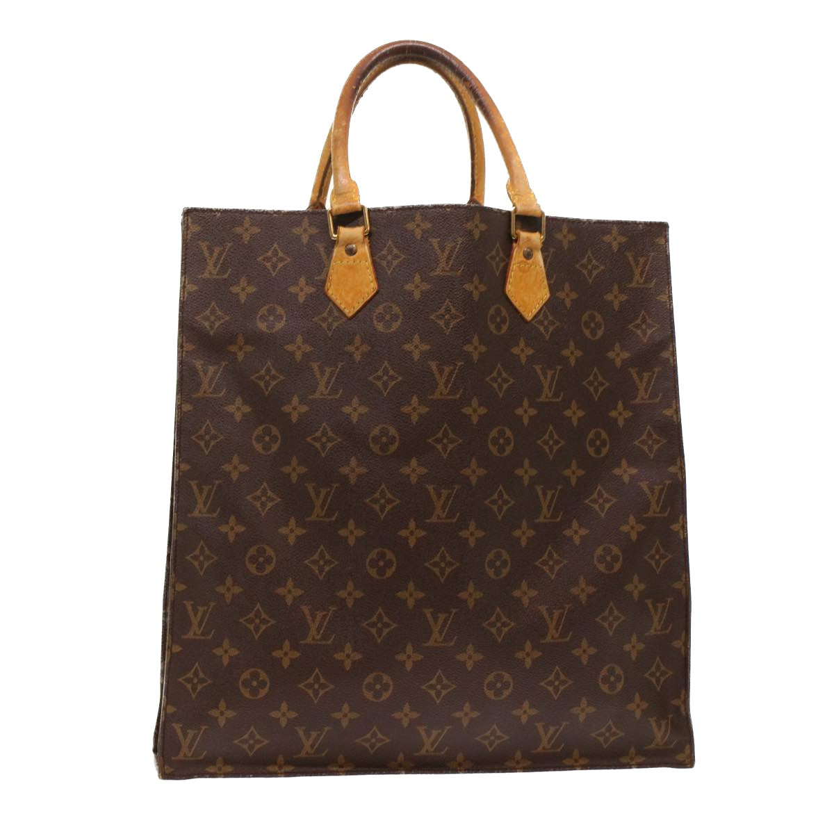 LOUIS VUITTON Monogram Sac Plat Hand Bag M51140 LV Auth 48519