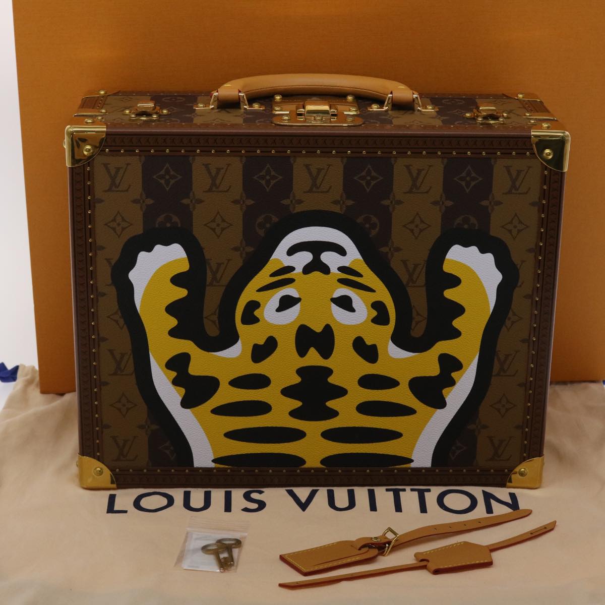 LOUIS VUITTON Monogram Stripe Cotteville 40 Trunk HUMAN MADE M20464 Auth 48522A