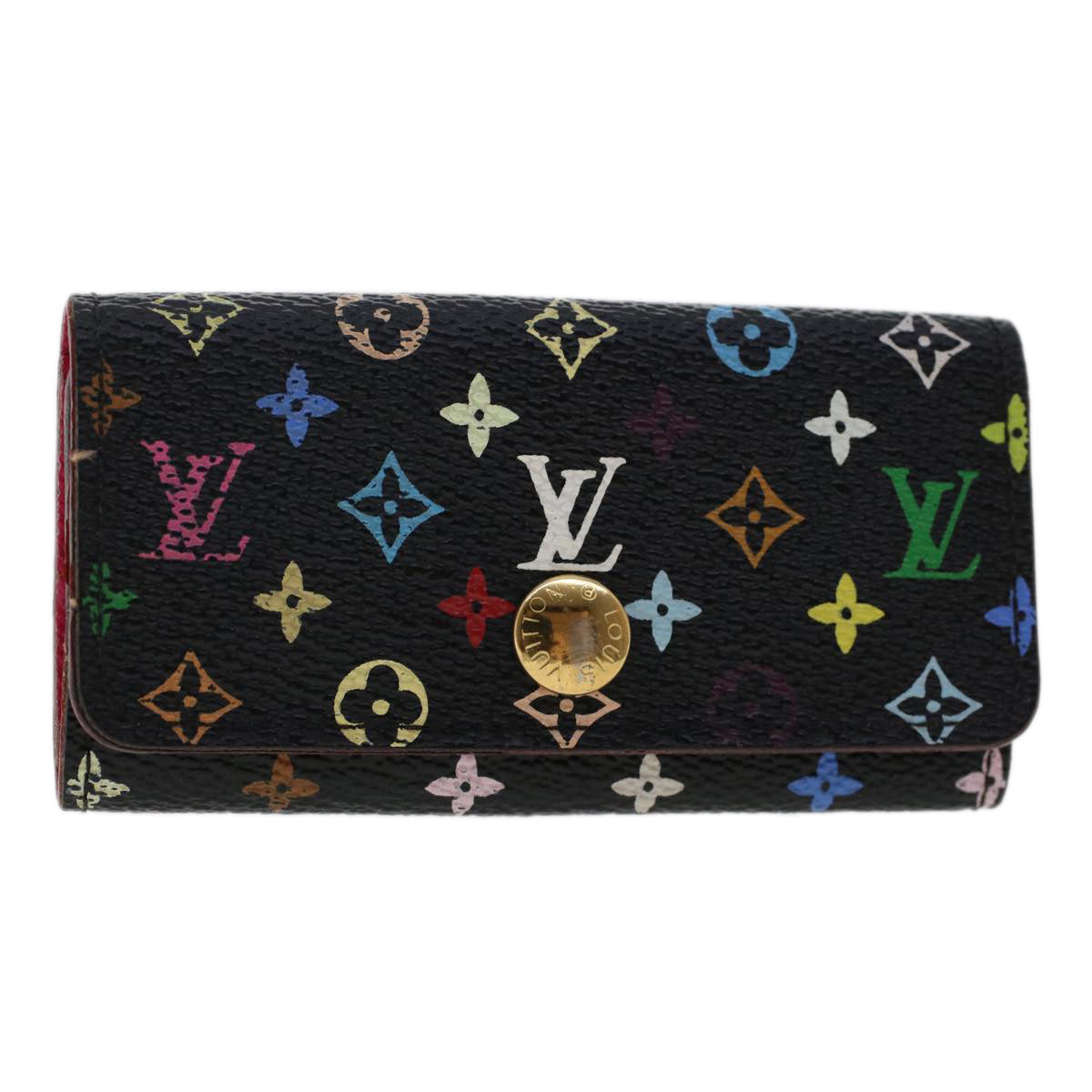 LOUIS VUITTON Monogram Multicolor Multicles 4 Key Case Black M60044 Auth 48546