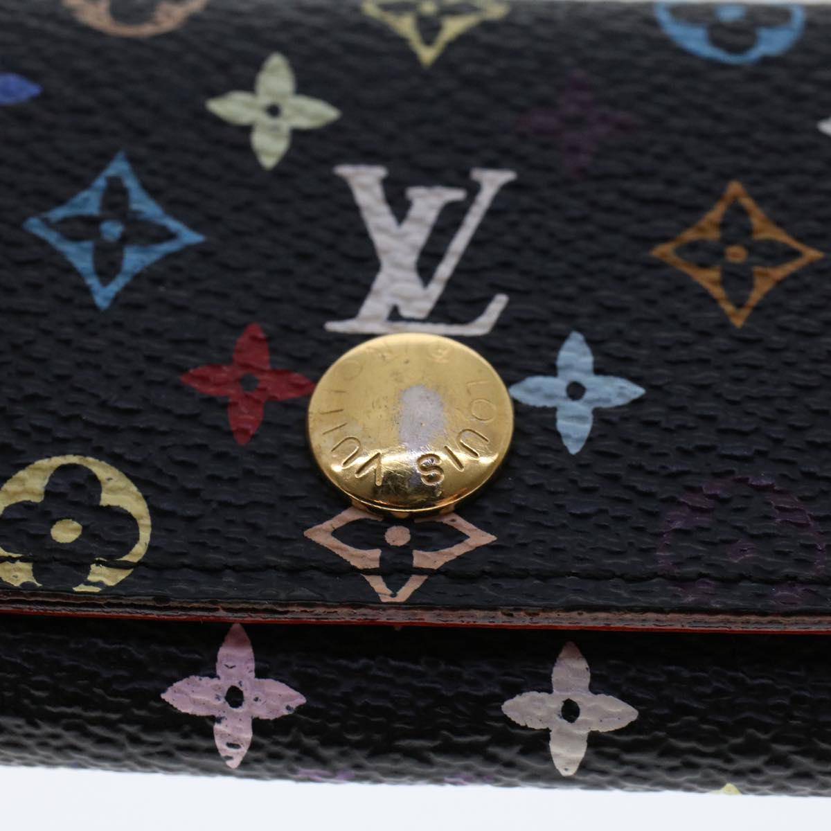 LOUIS VUITTON Monogram Multicolor Multicles 4 Key Case Black M60044 Auth 48546