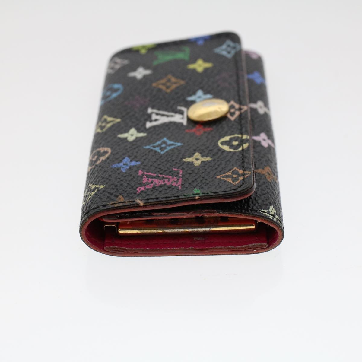 LOUIS VUITTON Monogram Multicolor Multicles 4 Key Case Black M60044 Auth 48546