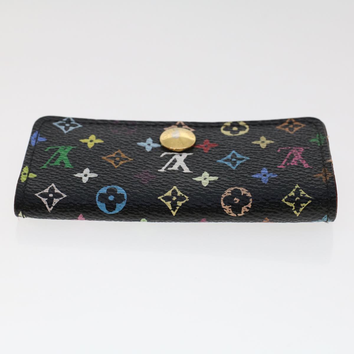 LOUIS VUITTON Monogram Multicolor Multicles 4 Key Case Black M60044 Auth 48546