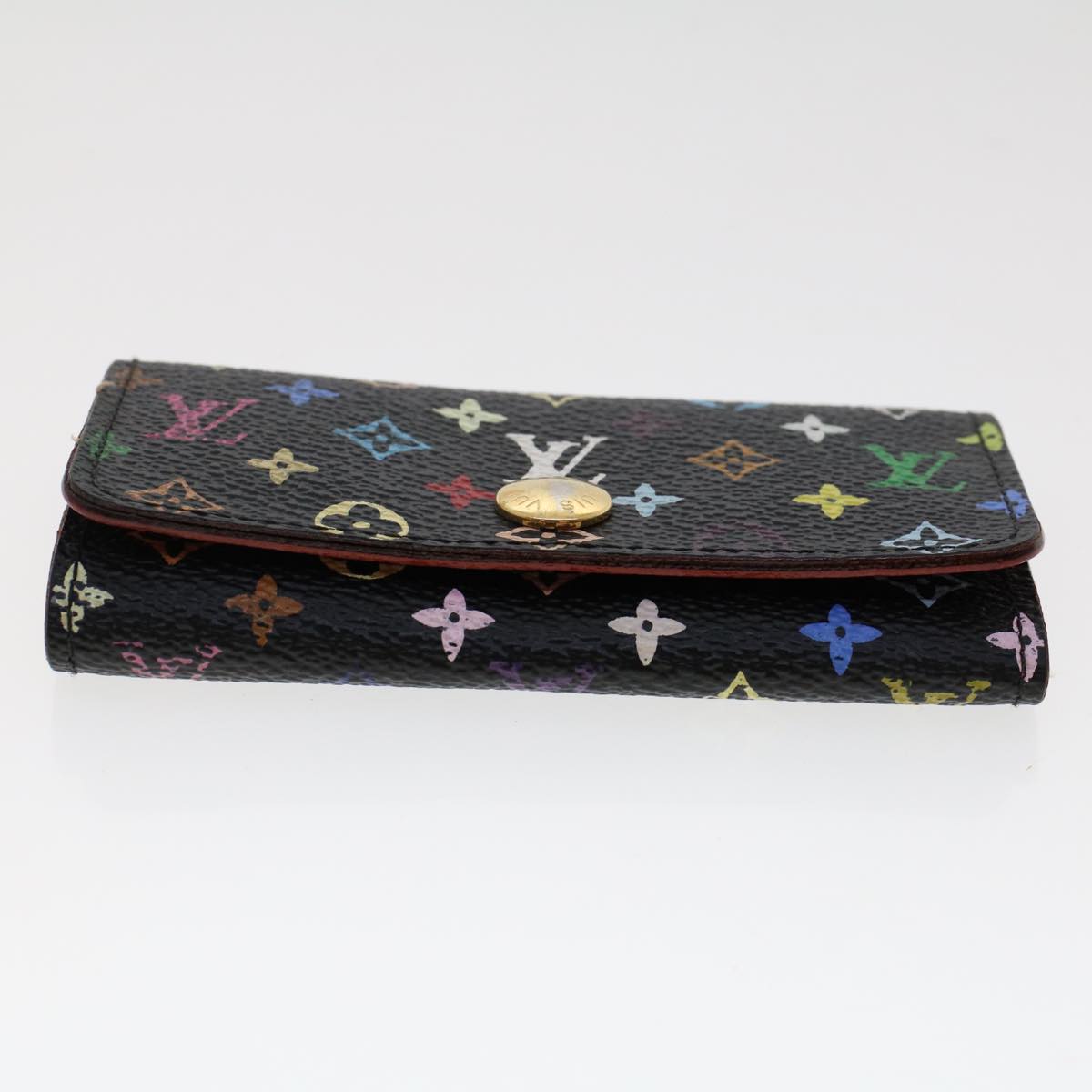 LOUIS VUITTON Monogram Multicolor Multicles 4 Key Case Black M60044 Auth 48546