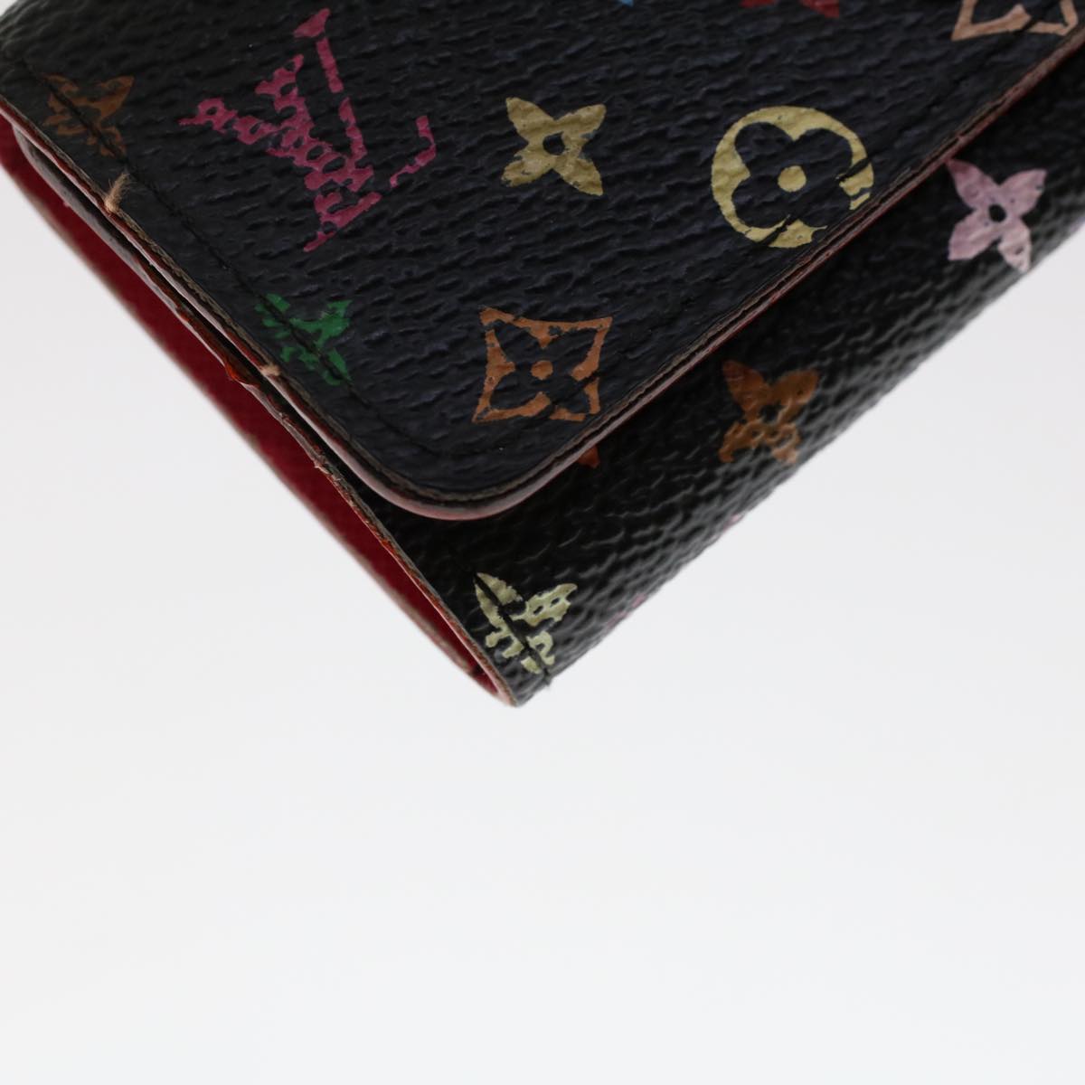 LOUIS VUITTON Monogram Multicolor Multicles 4 Key Case Black M60044 Auth 48546