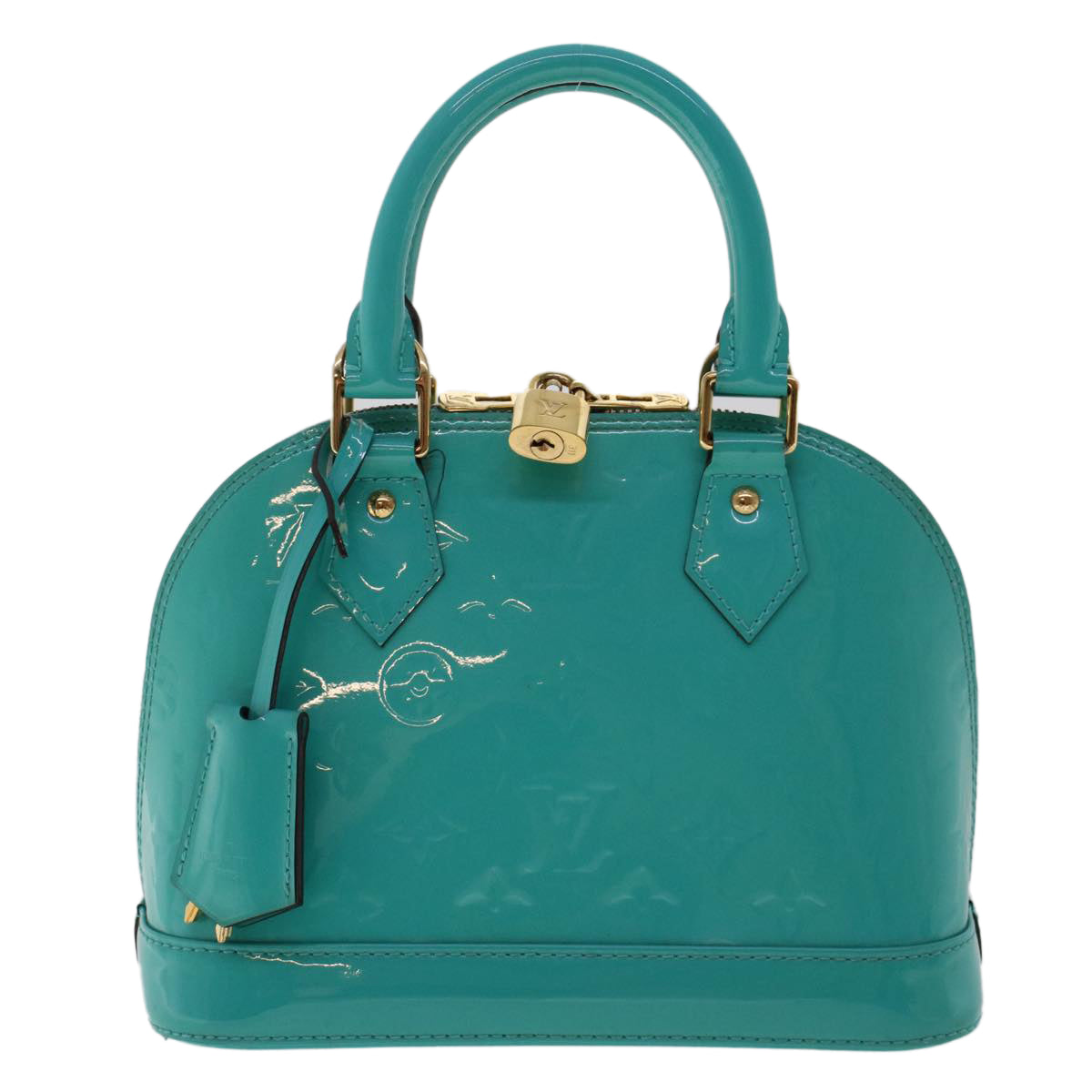 LOUIS VUITTON Monogram Vernis Alma BB Hand Bag Turquoises M90302 LV Auth 48592A