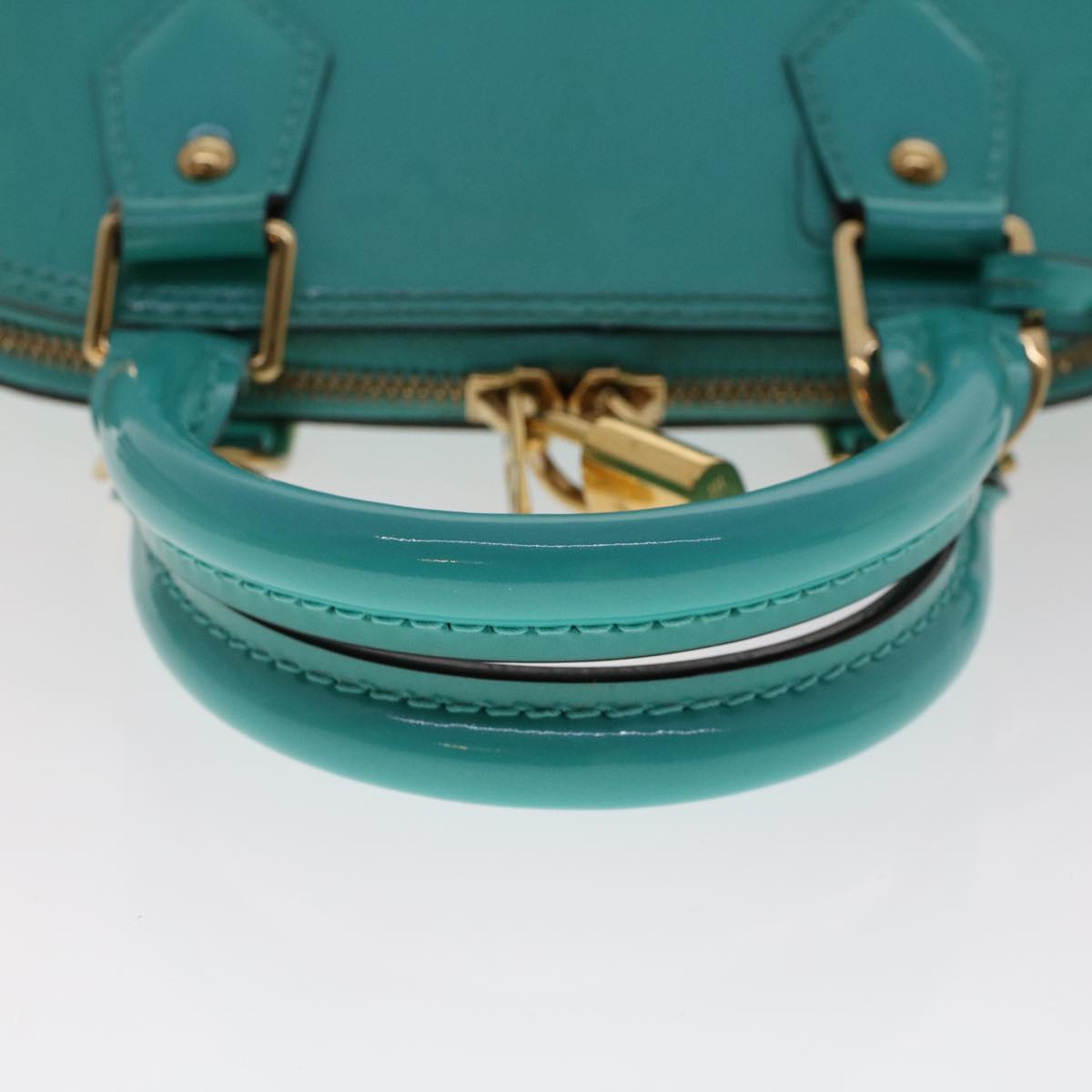 LOUIS VUITTON Monogram Vernis Alma BB Hand Bag Turquoises M90302 LV Auth 48592A