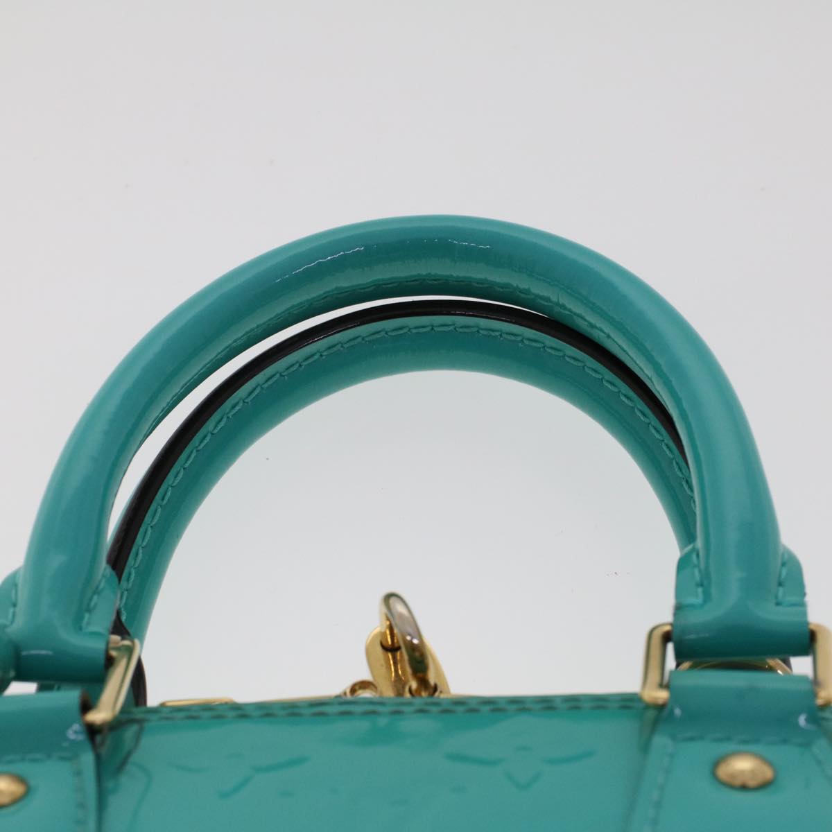 LOUIS VUITTON Monogram Vernis Alma BB Hand Bag Turquoises M90302 LV Auth 48592A