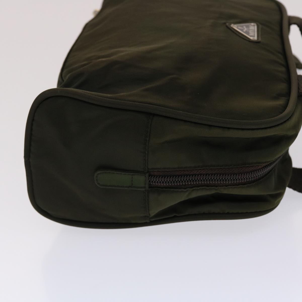 PRADA Hand Bag Nylon Khaki Auth 48613