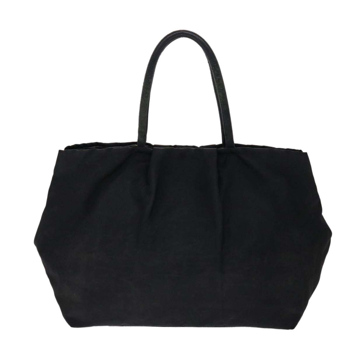 PRADA Ribbon Hand Bag Nylon Leather Black Auth 48615 - 0