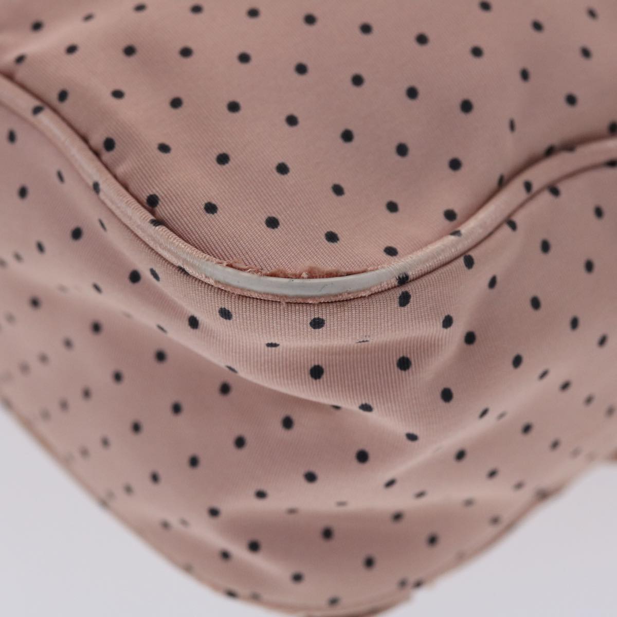 PRADA Dot Chain Shoulder Bag Nylon Pink Black Auth 48618