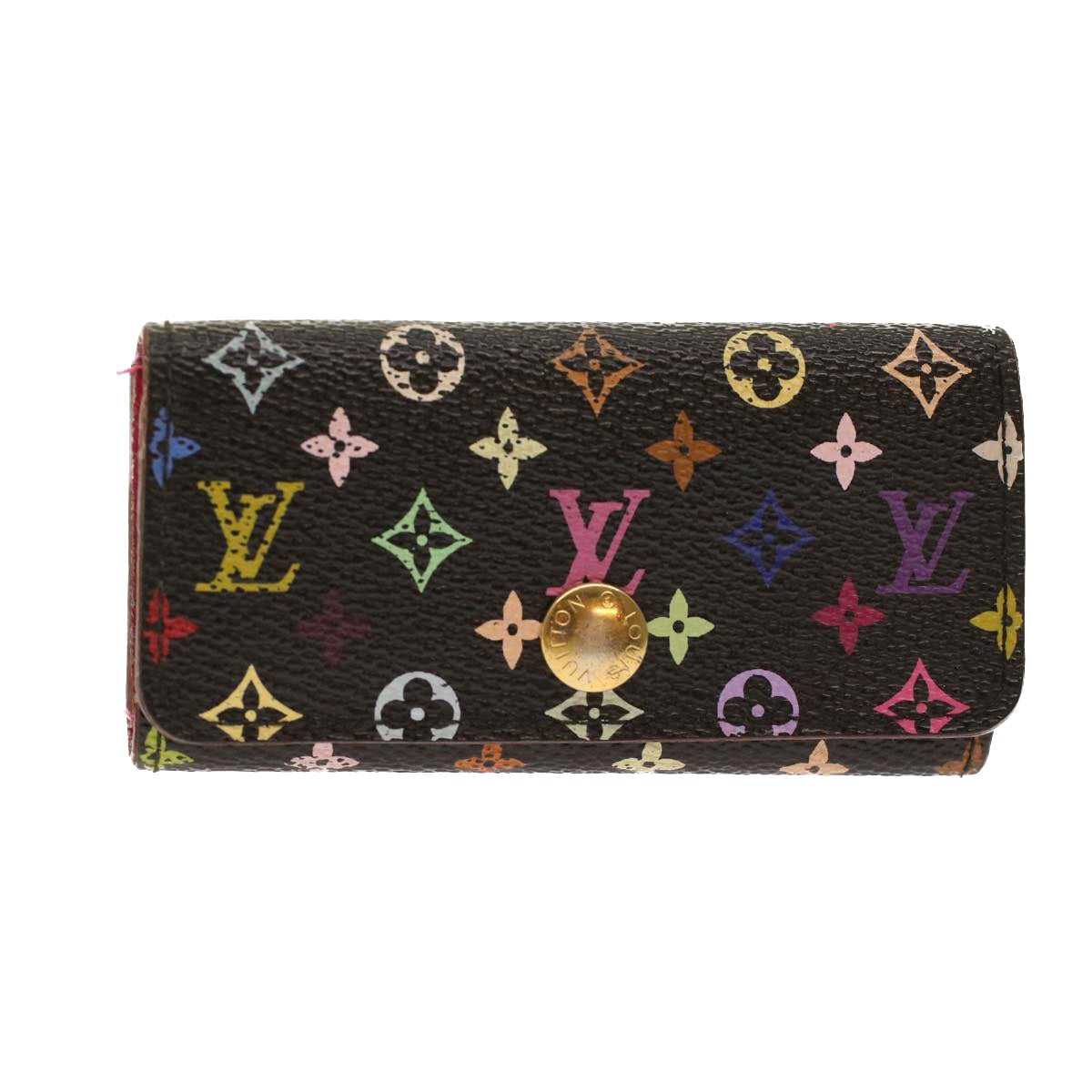 LOUIS VUITTON Monogram Multicolor Multicles 4 Key Case Black M60044 Auth 48631