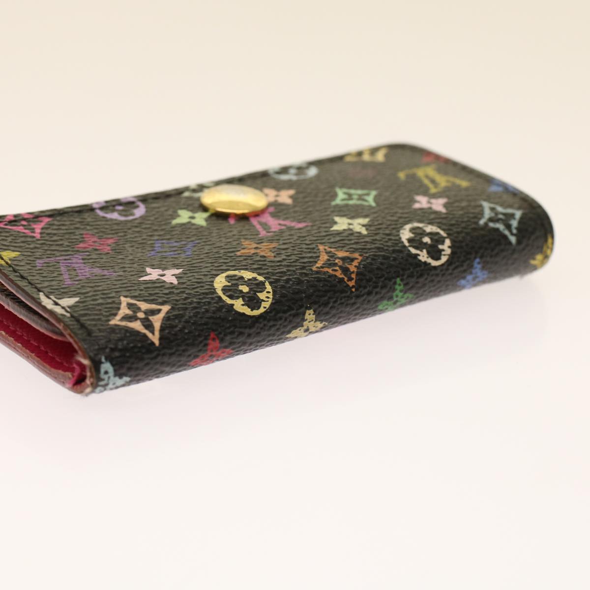 LOUIS VUITTON Monogram Multicolor Multicles 4 Key Case Black M60044 Auth 48631