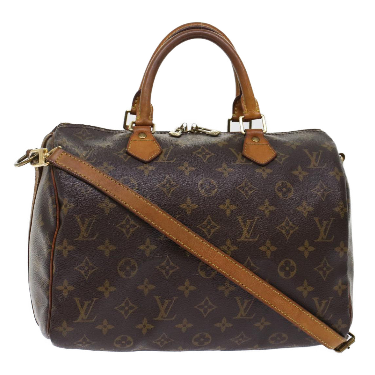 LOUIS VUITTON Monogram Speedy Bandouliere 30 Hand Bag M40391 LV Auth 48661