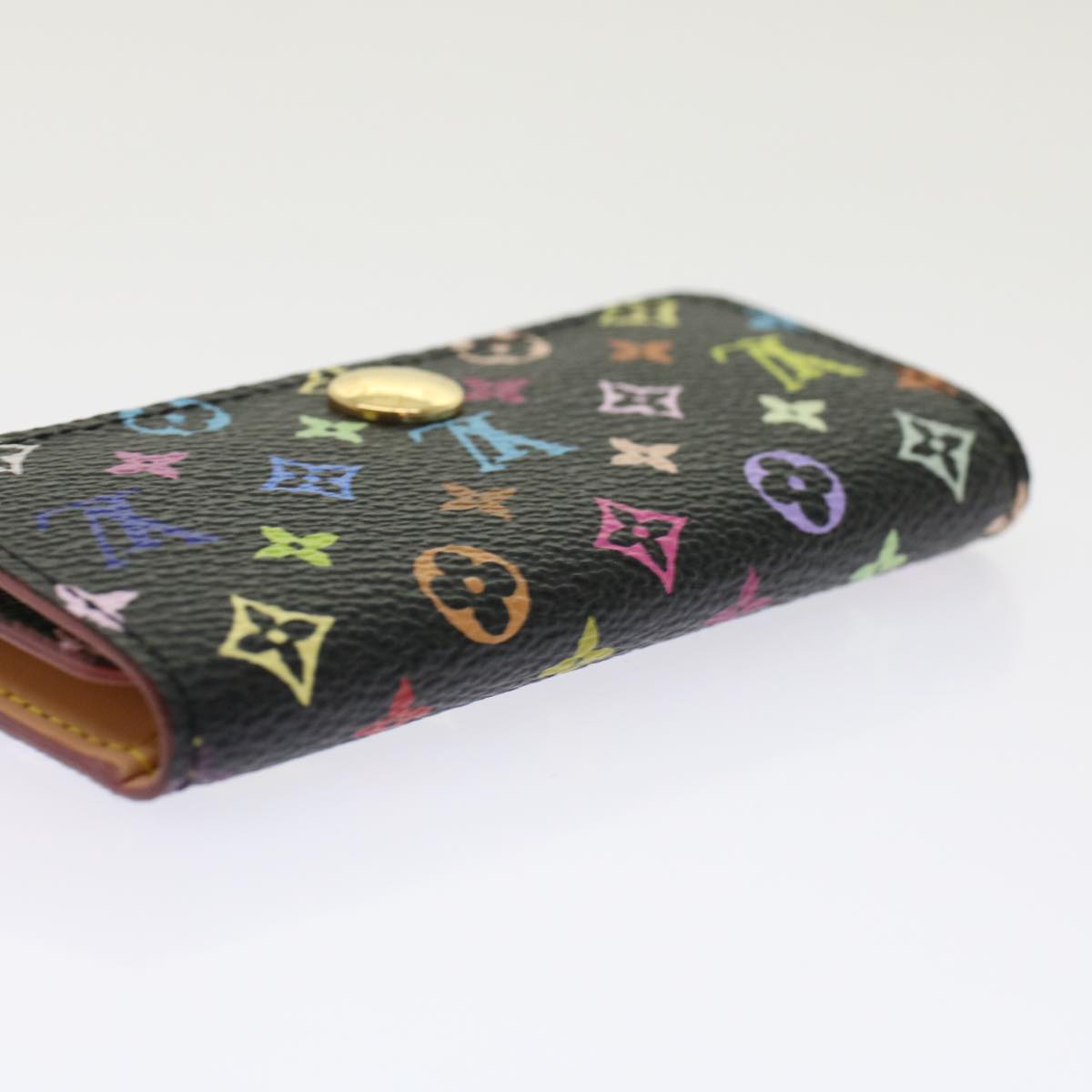 LOUIS VUITTON Monogram Multicolor Multicles 4 Key Case Black M60044 Auth 48673