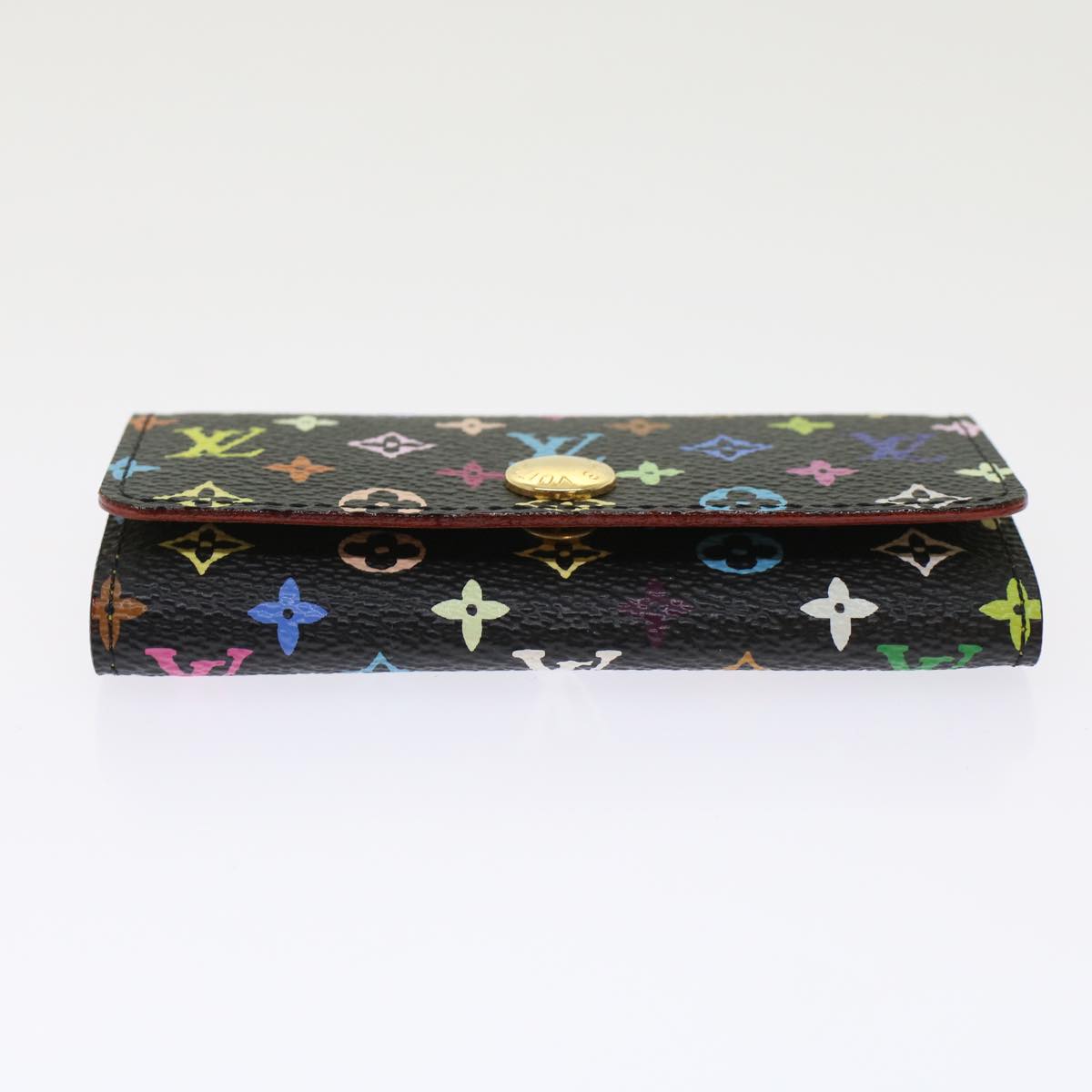 LOUIS VUITTON Monogram Multicolor Multicles 4 Key Case Black M60044 Auth 48673