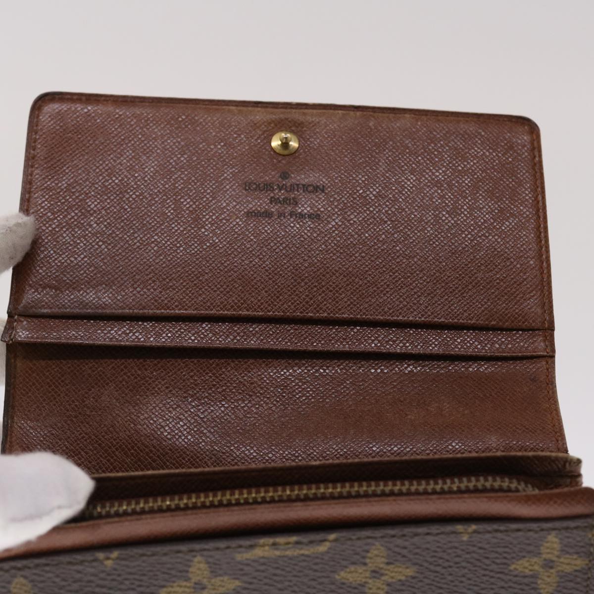 LOUIS VUITTON Monogram Porte Monnaie Billets Tresor Wallet M61730 Auth 48677