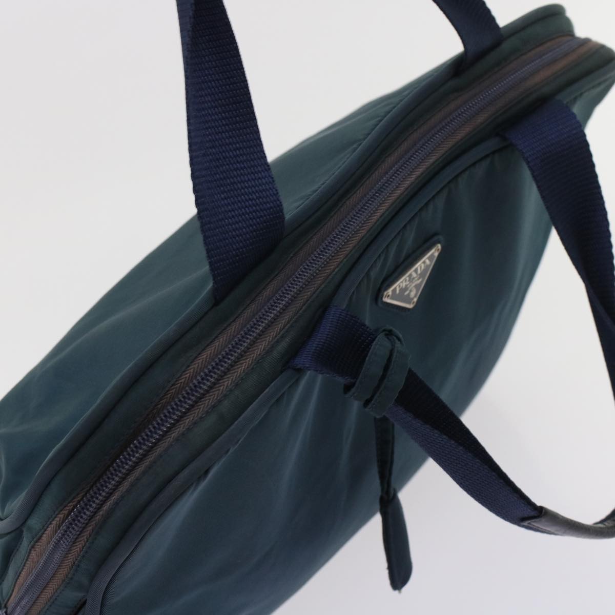 PRADA Hand Bag Nylon Blue Auth 48755