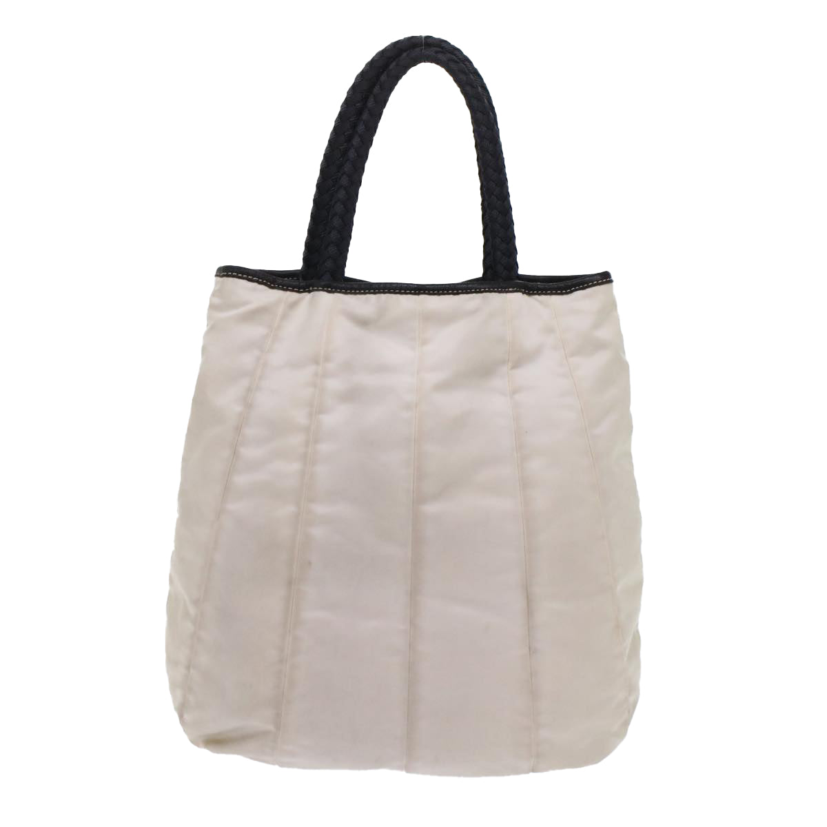 PRADA Hand Bag Nylon Ivory Auth 48756