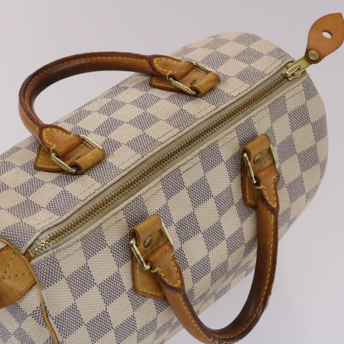 LOUIS VUITTON Damier Azur Speedy 25 Hand Bag N41534 LV Auth 48832