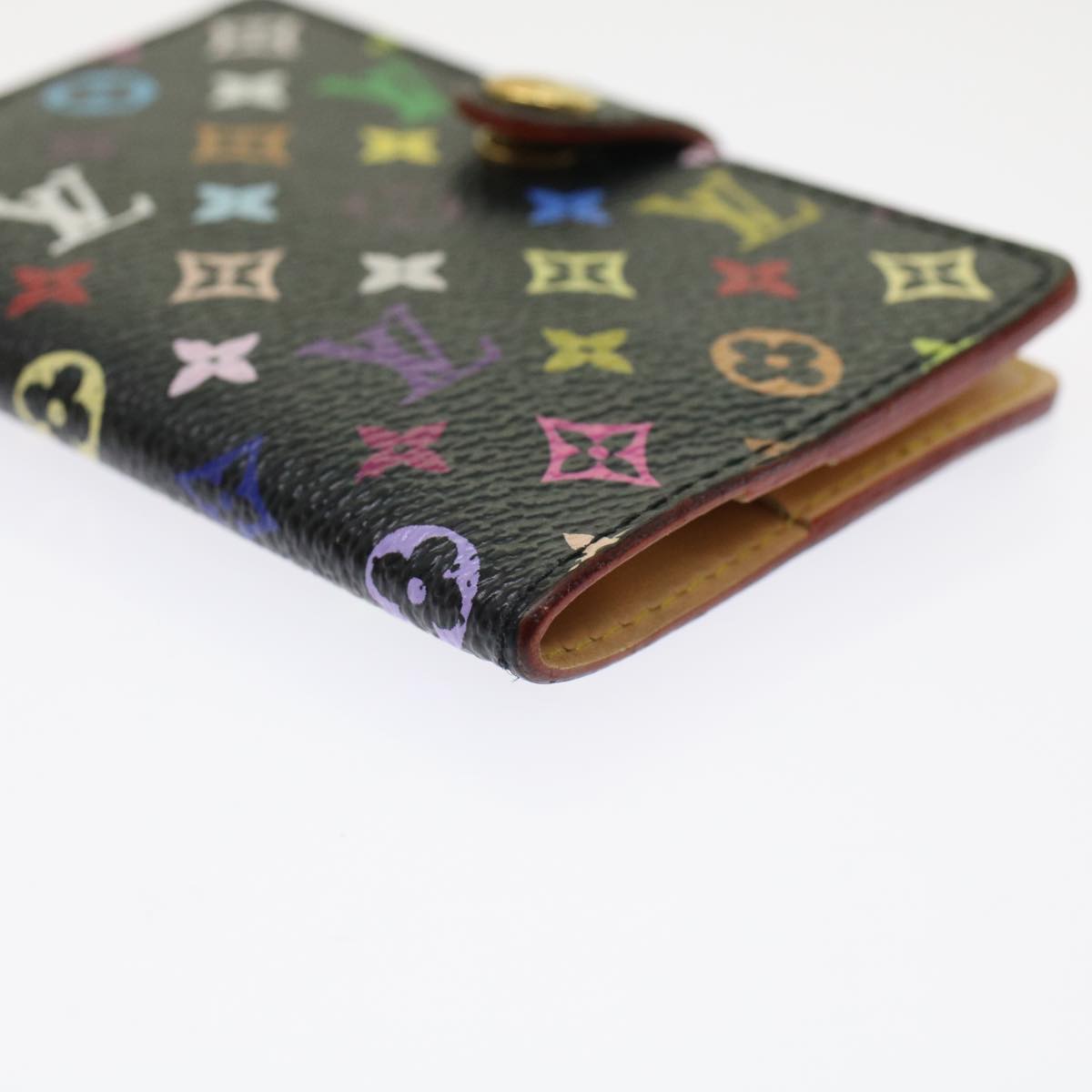 LOUIS VUITTON Multicolor Carnet De Val Mini Agenda Black M92652 LV Auth 48863