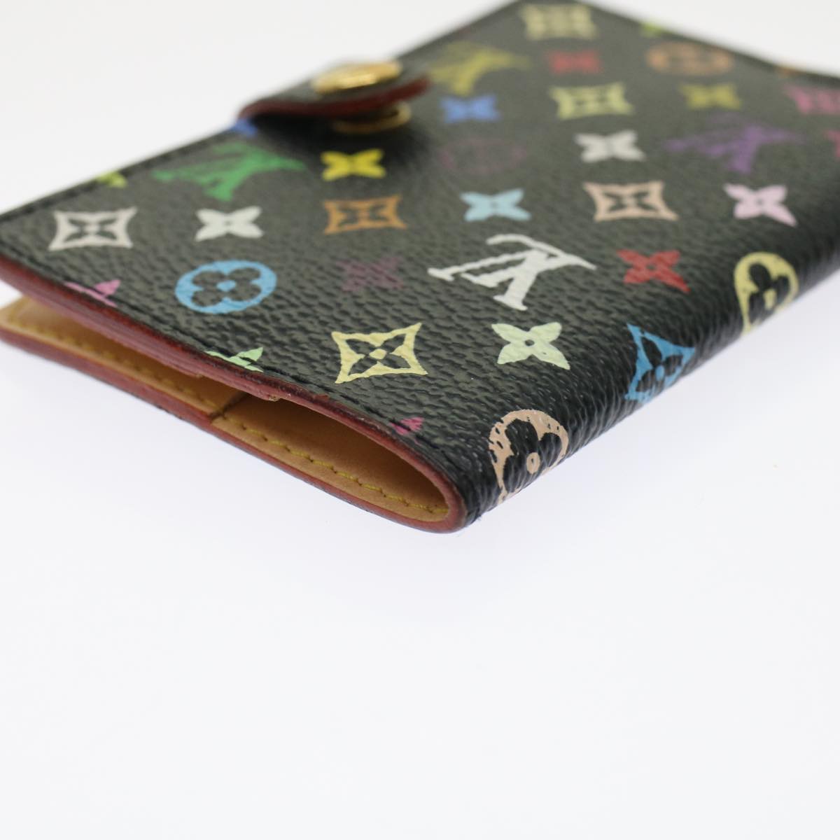 LOUIS VUITTON Multicolor Carnet De Val Mini Agenda Black M92652 LV Auth 48863