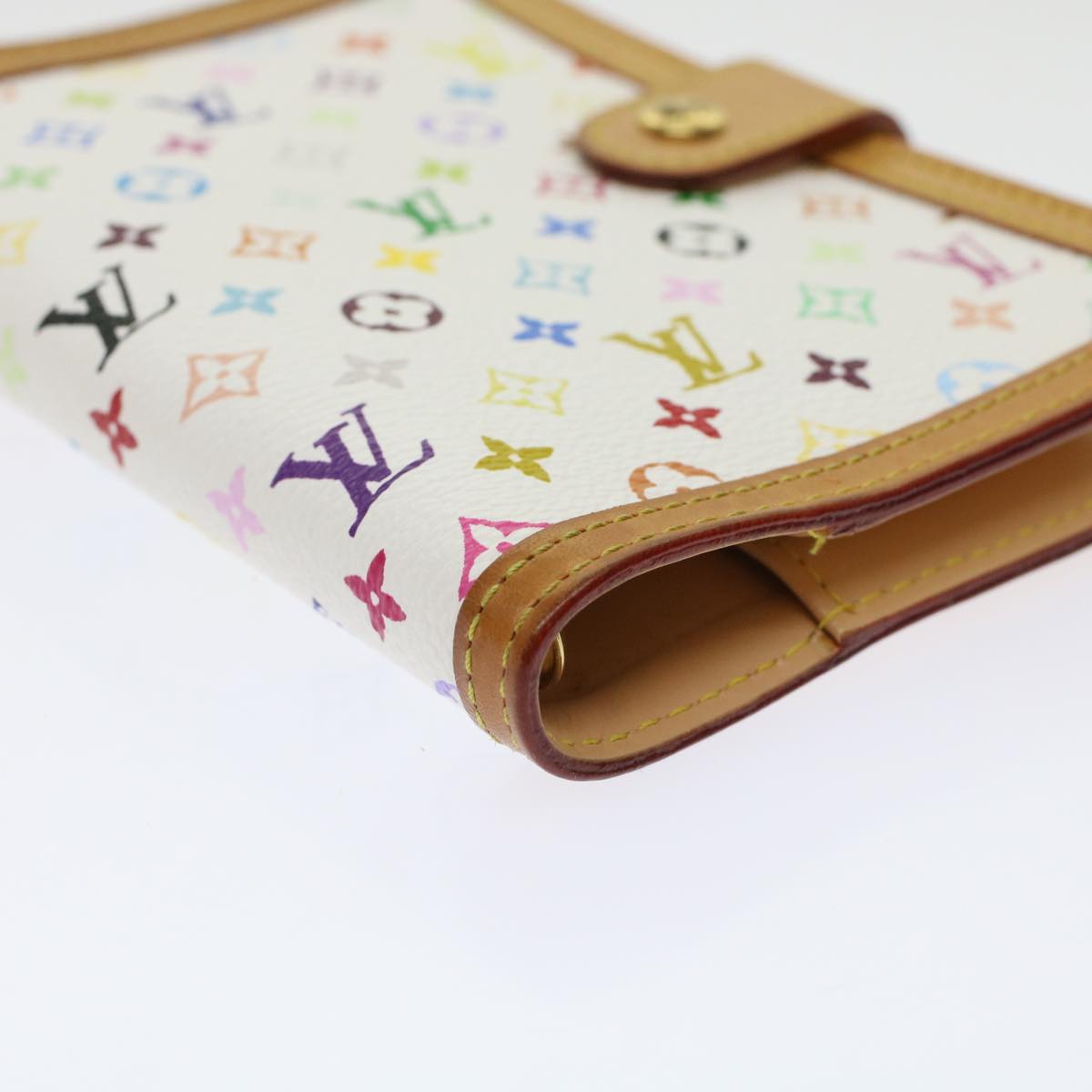 LOUIS VUITTON Multicolor Agenda PM Day Planner Cover White R21074 LV Auth 48883