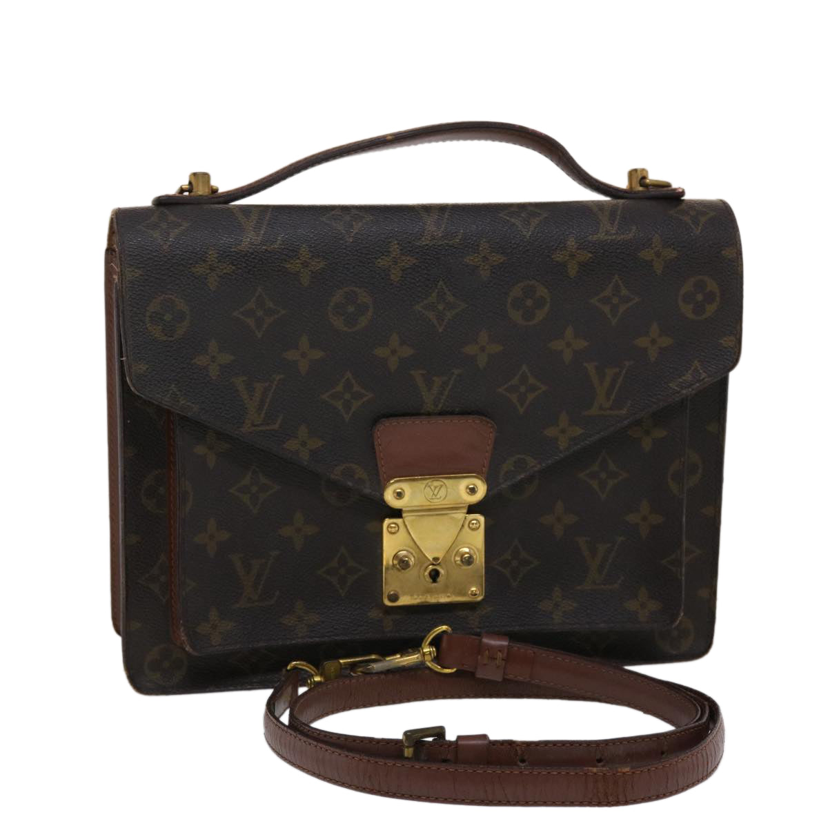 LOUIS VUITTON Monogram Monceau 28 Hand Bag 2way M51185 LV Auth 48921