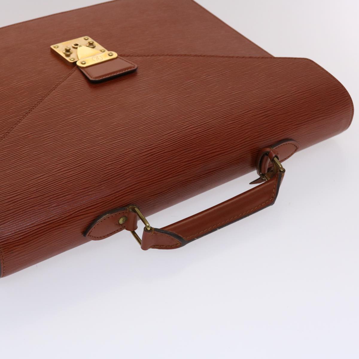 LOUIS VUITTON Epi Porte Documents Bandouliere Briefcase Brown M54468 Auth 48970