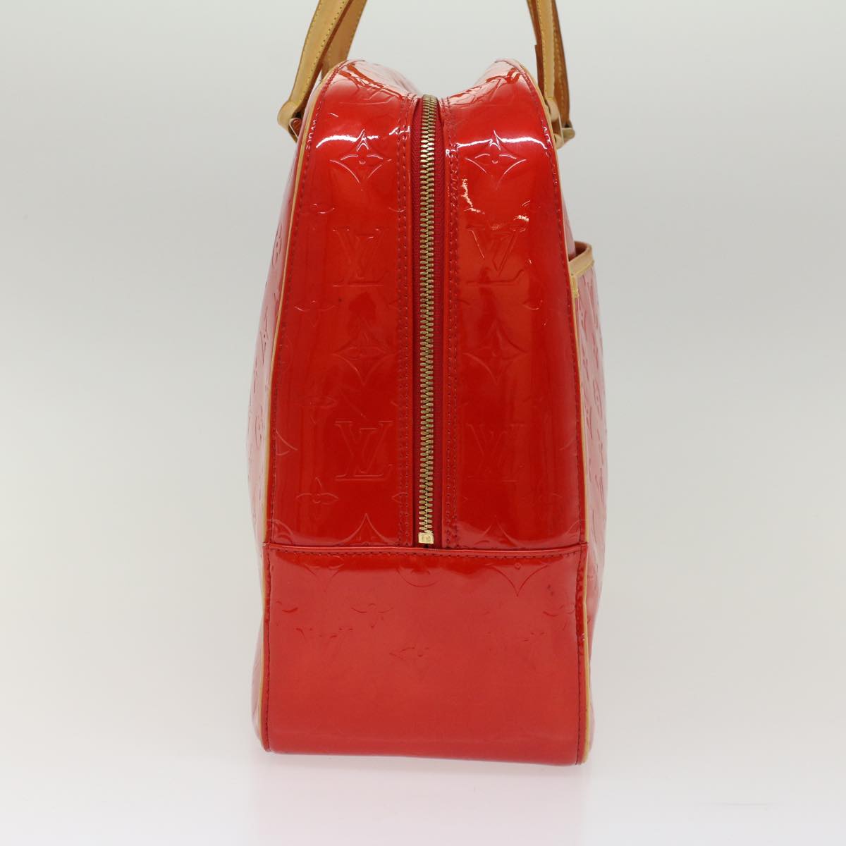 LOUIS VUITTON Monogram Vernis Sutton Hand Bag Red M91080 LV Auth 49006
