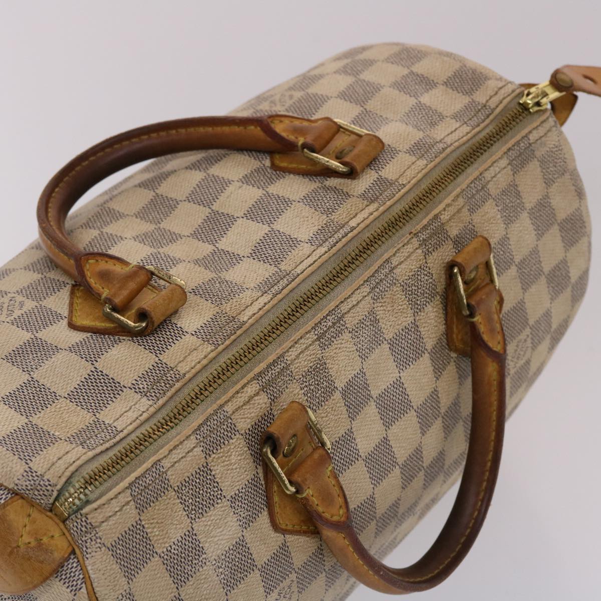 LOUIS VUITTON Damier Azur Speedy 30 Hand Bag N41533 LV Auth 49016