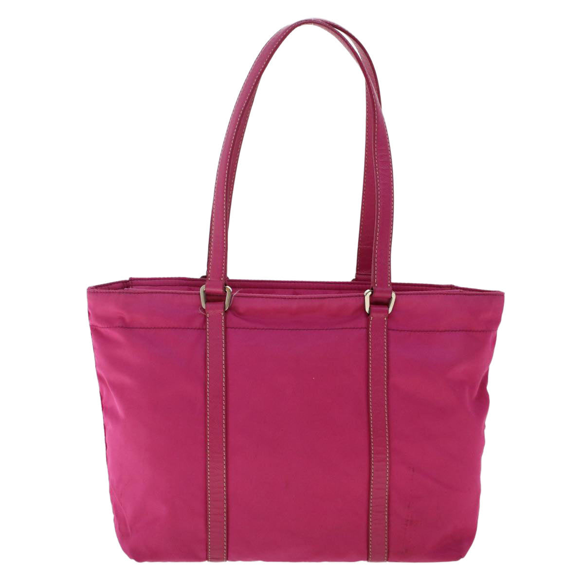 PRADA Hand Bag Nylon Leather Pink Auth 49021