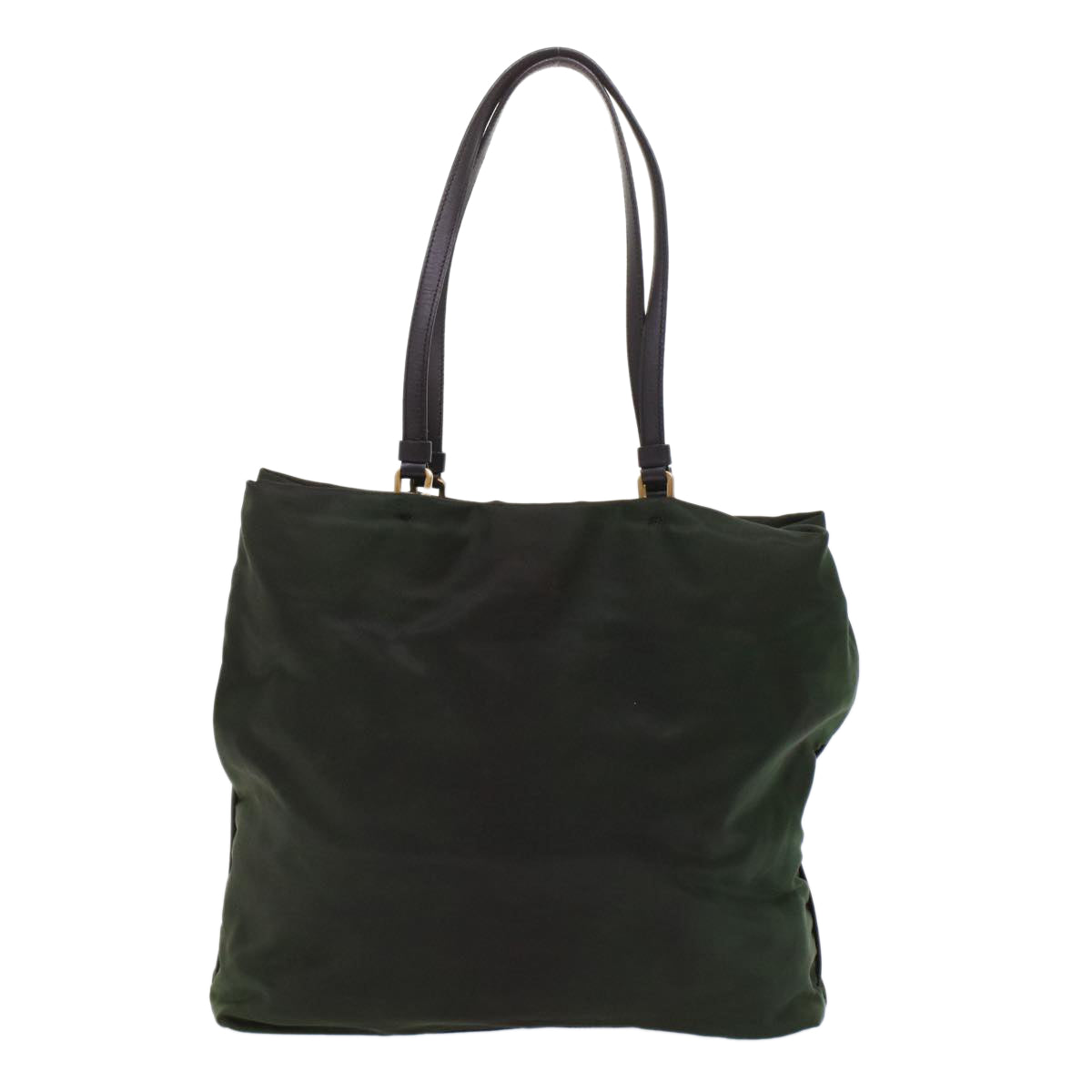 PRADA Tote Bag Nylon Leather Green Auth 49023 - 0