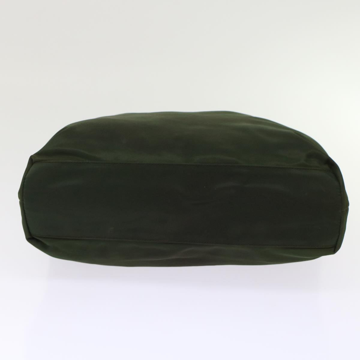 PRADA Tote Bag Nylon Leather Green Auth 49023