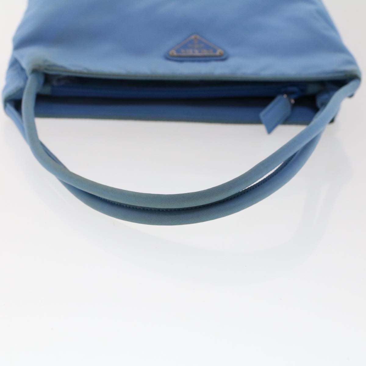PRADA Hand Bag Nylon Light Blue Auth 49028