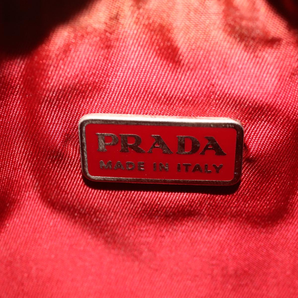 PRADA Accessory Pouch Nylon Red Auth 49040