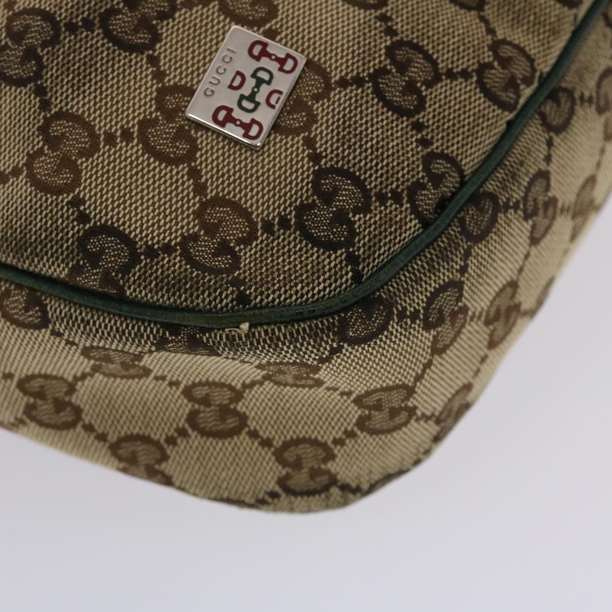 GUCCI GG Canvas Web Sherry Line Shoulder Bag Beige Green Red Auth 49067