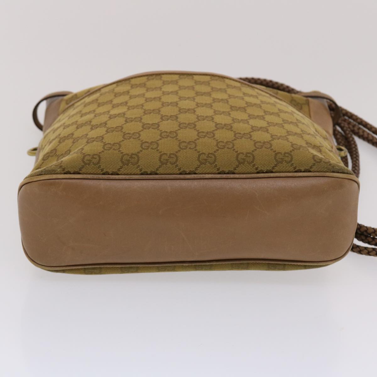 GUCCI GG Canvas Shoulder Bag Brown 109097 Auth 49074