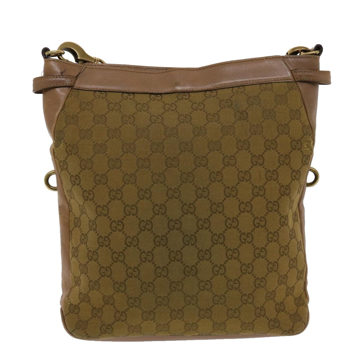 GUCCI GG Canvas Shoulder Bag Brown 109097 Auth 49074 - 0