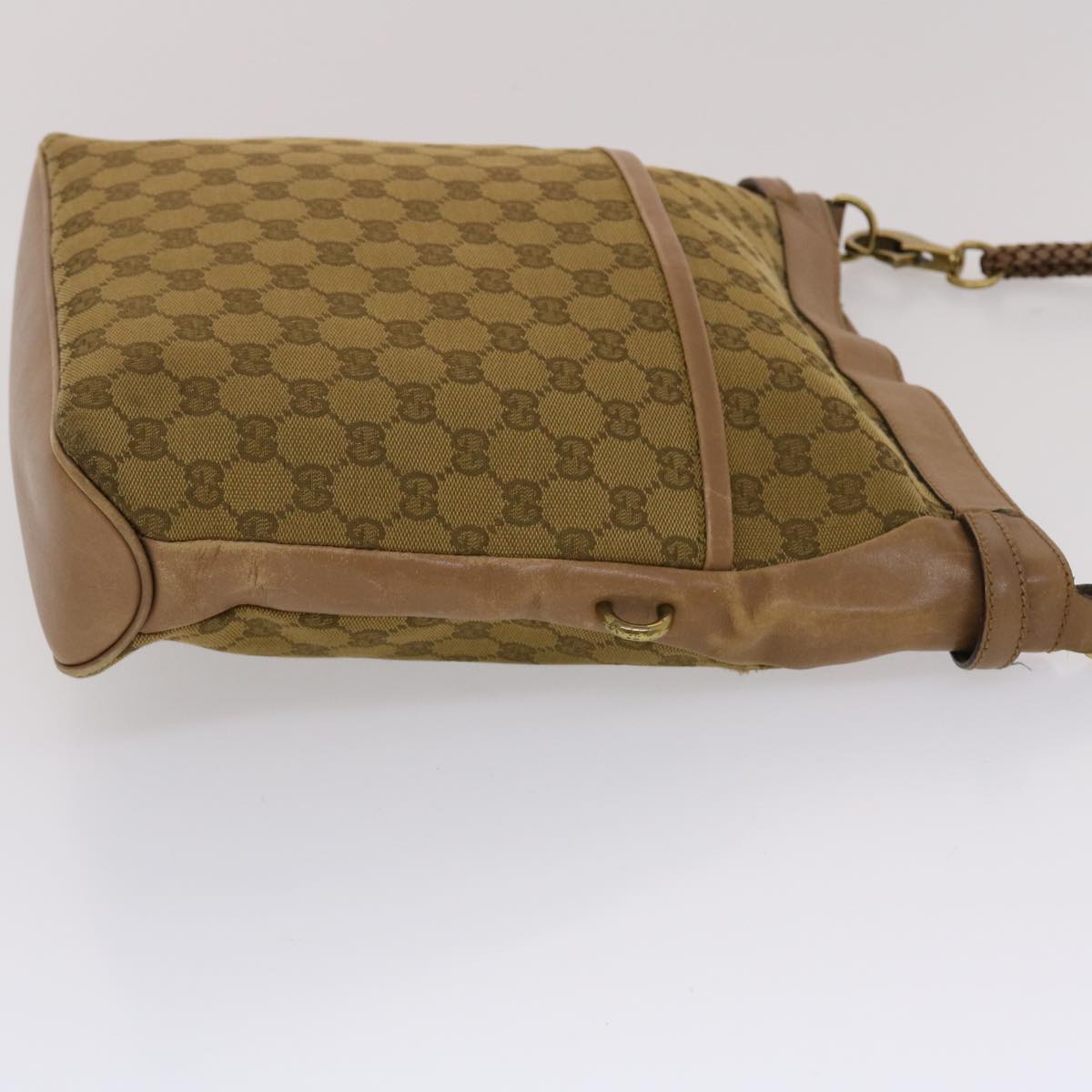 GUCCI GG Canvas Shoulder Bag Brown 109097 Auth 49074