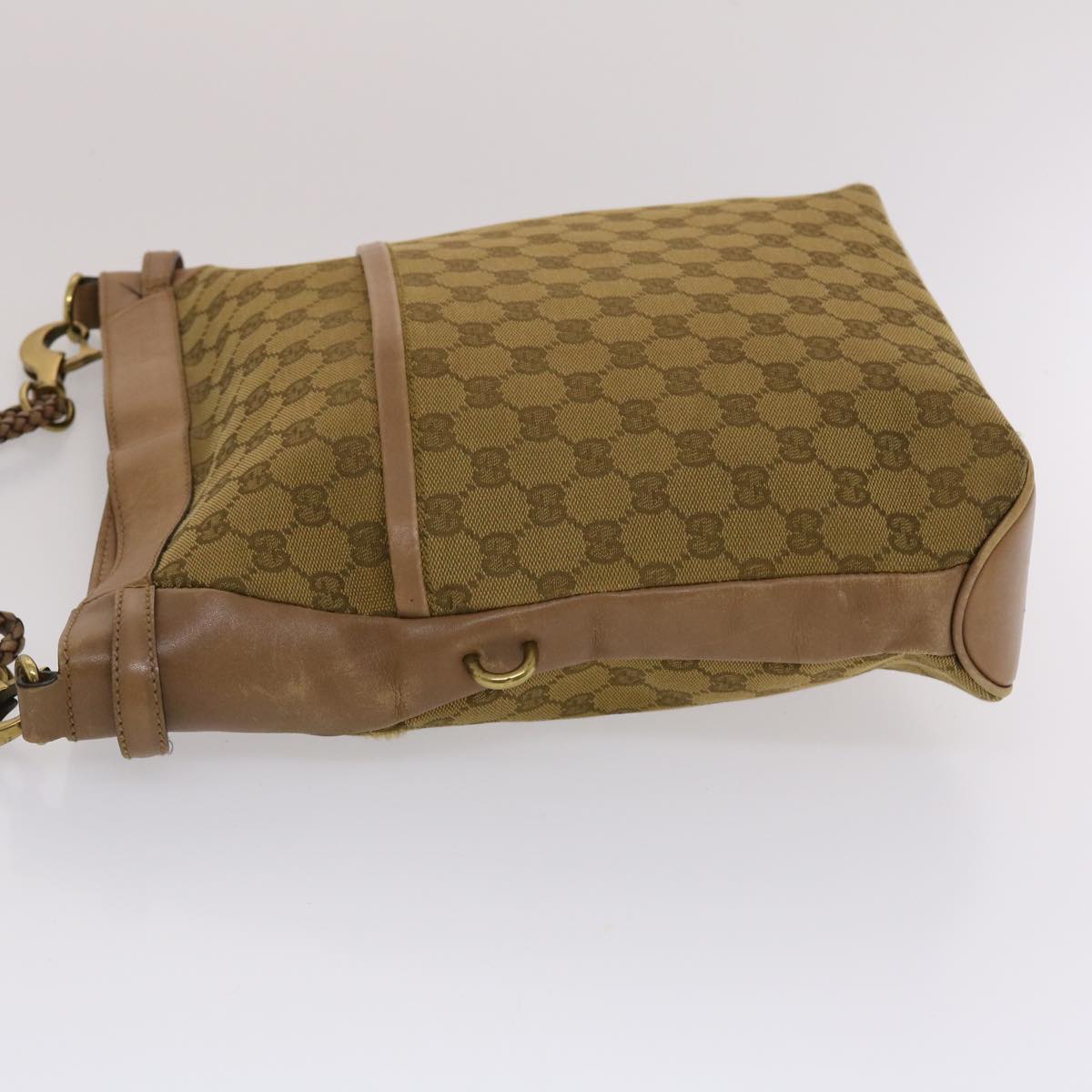 GUCCI GG Canvas Shoulder Bag Brown 109097 Auth 49074