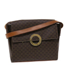 CELINE Macadam Canvas Shoulder Bag PVC Leather Brown Auth 49113-1