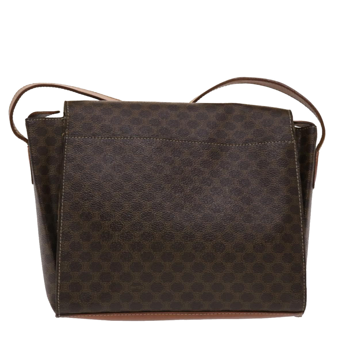 CELINE Macadam Canvas Shoulder Bag PVC Leather Brown Auth 49113 - 0